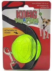 KONG Tag A Long Leash Ball MEDIUM Green Rubber Bouncy Dog Fetch Toy