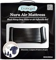 Nuru Inflatable Massage Air Mattress with Electric Pump 223 x 122 x 15cm - Black PVC Hold Upto 200kg