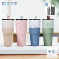 在飛比找momo購物網優惠-【IKUK 艾可】真陶瓷內膽保溫冰壩杯900ml(陶瓷養生杯