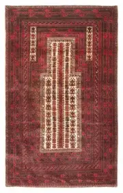 Vintage Hand-Knotted Area Rug 3'2" x 5'2" Traditional Wool Carpet