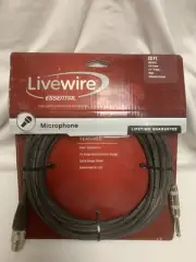 Livewire Essential Microphone 24 Ga Cable XLR Female to 1/4" TS Male 20ft Black