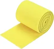 uxcell Twill Wide Elastic Band Double-Side (70mm) 2.8 Inch Flat 2 Yard Woven Elastic Band Knit Elastic Spool Heavy Stretch Strap Light Yellow for Sewing, Waistband