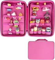 [Qixiang CB] Case for Tonies Figures Audio Play Character, Figurine Storage Carrying Holder for TonieBox Characters for Kids, Toy Organizer Box-Bag Only (Pink)