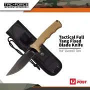 Tac-force Tactical Hunting Fixed Blade Knife 9.8" Steel Black Bowie Blade Tan