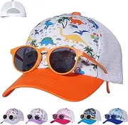 [LUKIUP] Children's Baseball Cap Set, Cap Children and Sunglasses UV Protection Creeper Sun Protection Cap Gifts Boys