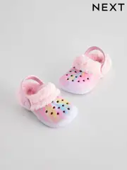 Pink Marble Faux Fur Lined Clog Slippers (E55037) | $22 - $26
