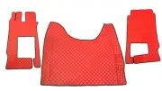 Red Eco-Leather Floor Mats Covers for Mercedes Actros F 2021+ Left-Hand Drive