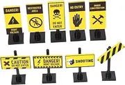9pcs Warning Sign Mini Traffic Lights Green and Yellow Air Outlet Floats Small Particle Traffic Lights Digital Vent Floats Street Educational Mini Abs