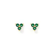 Cassia Stud Earrings - Emerald