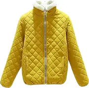 [Generic] Ladies' Spring Lightweight Cotton Jacket Zip Up Warm Coat With Pockets Casual Wool Quilted Jackets