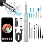 Ear Wax Removal with Camera, Earwax Remover Tool, 1080P FHD Wireless Ear Otoscope with 6 LED Lights, 5 Ear Spoon & 7 Traditional Tools Ear Wax Removal Kit for iPhone, iPad & Android Smart Phones (Black)