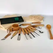 Wood carving tools, Start carving kit, Chisels set, Whittling kit, STRYI carving