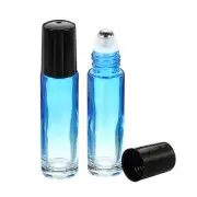 2pcs 10mL Roller Bottles, Glass Essential Oil Refillable Containers, Blue