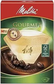Melitta Gourmet Coffee Filters Size 1x4, 80 Coffee Filters, for Filter Coffee Makers, Brown