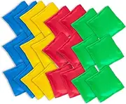 Super Z Outlet Nylon Cornhole Bean Bags Toy Set Sack Hand Toss Games Weights for Kids (5" x 5" Assorted Colors) (24 Pack)