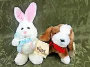 Russ Berrie Plush Puppy & Bunny