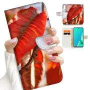 ( For Vivo Y11s ) Flip Case Cover AJ23124 Red Leaf