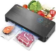 Vacuum Sealer Machine with Starter Kit, Automatic Food Sealers 85Kpa | Touch Control | Easy to Use | Led Indicator Lights | Built-in Storage & Bag Cutter | Dry&Moist Modes for Sous Vide Meal Prep,Compact Design with External Vacuum System, Lab Tested