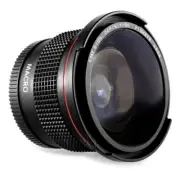Black 58mm 0.35X Fisheye Camera Lens Wide Angle For Canon Rebel T7 EOS 80D 70D f
