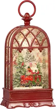 Snow Globe Christmas with Santa Claus, Lighted Christmas Snow Globes with Timer,