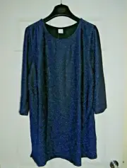 Cotton Traders Sparkle Jersey Tunic, Midnight Blue UK 16 LN012 ii 14