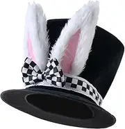 TENOL Kids Rabbit Hat Easter Bunny Top Hat for Men Decorations Costume Accessory Adjustable Easter Bonnet Polyester Coachman Hat