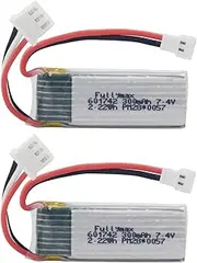 7.4V 300mAh High-Rate Lithium Battery for WLToys F959 F959S XK A600 A700 A800 A430 Remote Control Airplane Model Fixed-Wing Glider Rechargeable Battery