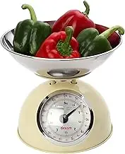Dexam 17848104 Cream Retro Kitchen Scales with a Large Bowl, Stainless Steel