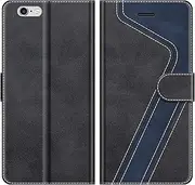 MOBESV iPhone 6S Plus Case, Phone Case for iPhone 6S Plus, iPhone 6S Plus Phone Cover, Magnetic Flip Wallet Case for iPhone 6S Plus/iPhone 6 Plus Phone Case, Black