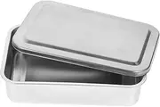 Cabilock Stainless Steel Serving Tray Lid Medical Tray Cleaning Box for Instruments