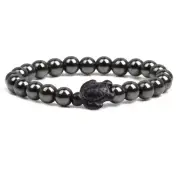 Unique Natural Energy Stone Healing Hematite With Black Turtle Bracelet