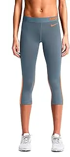 [Nike] New Women's Pro Hypercool 2.0 Compression Capris Blue Graphite/Bright Citrus Medium