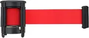Retractable Queue Barrier Belt, Retractable Ribbon Barrier Sport Outdoor Wall Mount Stanchion Queue Red Belt Stainless Steel Protective Tape for Management(2 Meters)