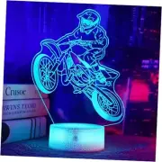 Dirt Bike Night Light, Dirt Bike Gift, 3D Illusion Lamp, 3D Dirt Bike Color 3