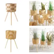 Rattans Handwoven Plant Stand Planter Flowerpots Storage Container for Plantable