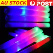50-300 LED Glow Sticks Bulk Light Up Flashing Foam Stick Party Cheer Wand Rally