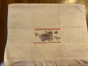 completed cross stitch Valentine angel fingertip towel hand Sewn