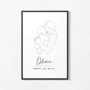 [Namly Design] Personalised Birth Poster - Mother and Child