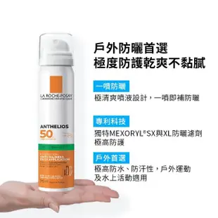 【理膚寶水】安得利清爽防曬噴霧SPF50 PA++++ 75ml(極高防護/防曬推薦)