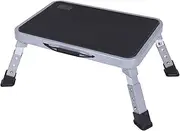 Folding Step Stool, Adjustable Step Stool, 330lbs Capacity Step Ladder with Non-Slip Platform, Portable Step Stool for Kitchen, Bathrooms, Office, Pets, Grey