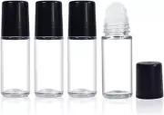 4PCS 30ml Essential Oil Roller Bottles,Empty Refillable Clear Glass Roll-on...