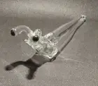 Clear Glass Mustache Smiling Slug Pipe - Handmade in USA Subconscious Design