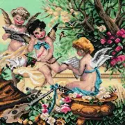 "Musician Angels" Printed Canvas for Cross Stitch Tapestry Gobelin 2925