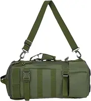 Versatile Fishing Sling Backpack - Rod Support Fishing Backpack, Lightweight Outdoor Gear Carrier | Multi-Compartment Tackle Organizer, Comfortable Strap Pack for Trekking, Camping, and Fishing Trips