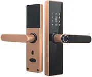 Smart Door Lock, Security Biometric Fingerprint Smart Door Handle Tuya Electronic Intelligente Card Key Wood Door Lock for Home,Home Office Apartment(22-190(5050),Nero) Learned extensively Aqiong