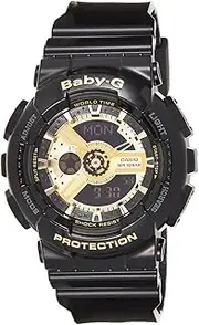 [Casio] Baby G Digital & Analogue Watch Black and Gold Series BA110X-1A / BA-110X-1A