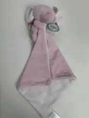 NWT Carters Lovable Pink White Plush Elephant Security Blanket Baby Toy 67251