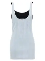 [The Attico] The Attico-Logo Ribbed Top Top Celeste-Donna 40IT Light Blue