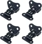 MY MIRONEY 4-Pack Black Spring Loaded Butterfly Twist Latch and Keeper Metal Hardware Toggle Clamp Hasp Box Chest Closure with Screws for Flight Case,1.97" x 1.5"