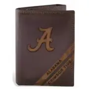 ZeppelinProducts UAL-IWD2-BRW Alabama Trifold Debossed Leather Wallet